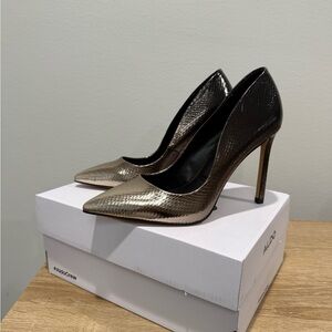 ALDO Metallic Bronze Pointed Toe Stiletto Pumps